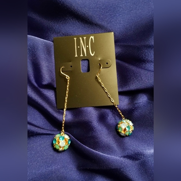 I.N.C. International Concepts Gold-tone Color Pave Fireball Drop Earrings - Picture 3 of 5